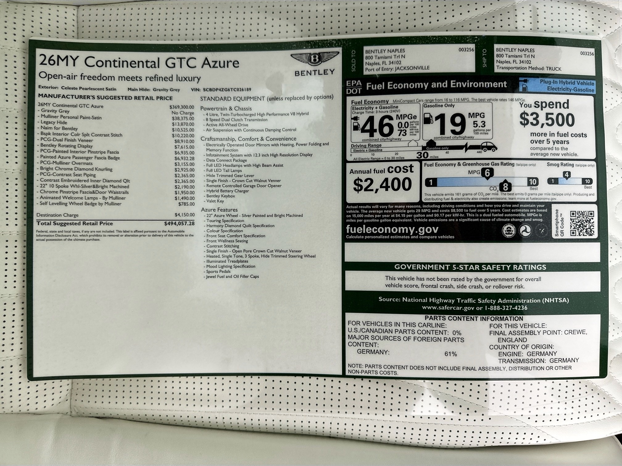 new 2026 Bentley Continental GTC car