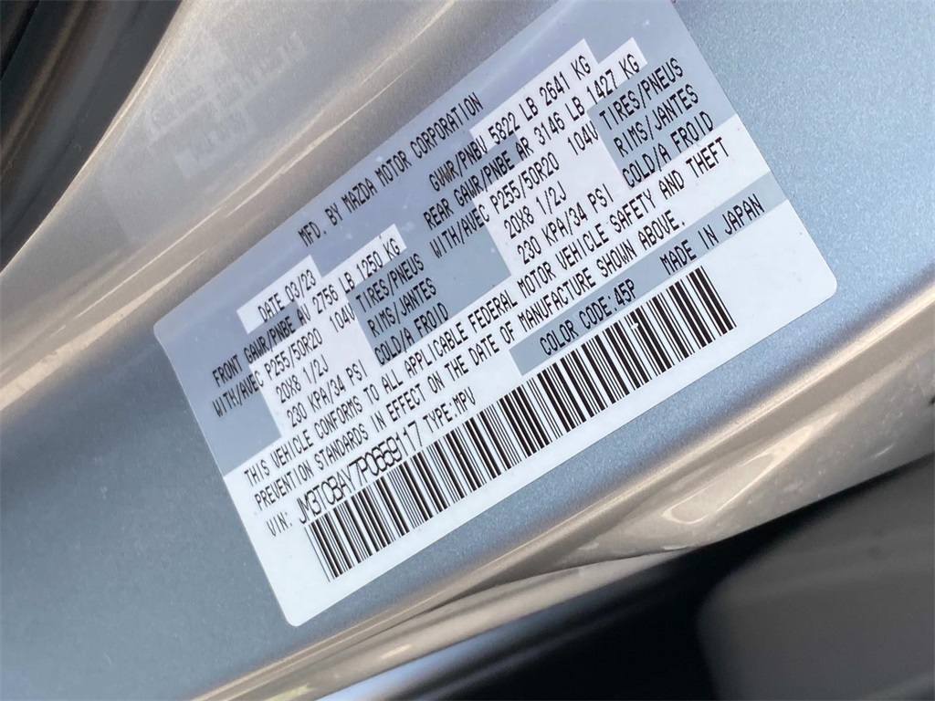2023 Sonic Silver Metallic Mazda CX-9 Touring Plus AWD SUV