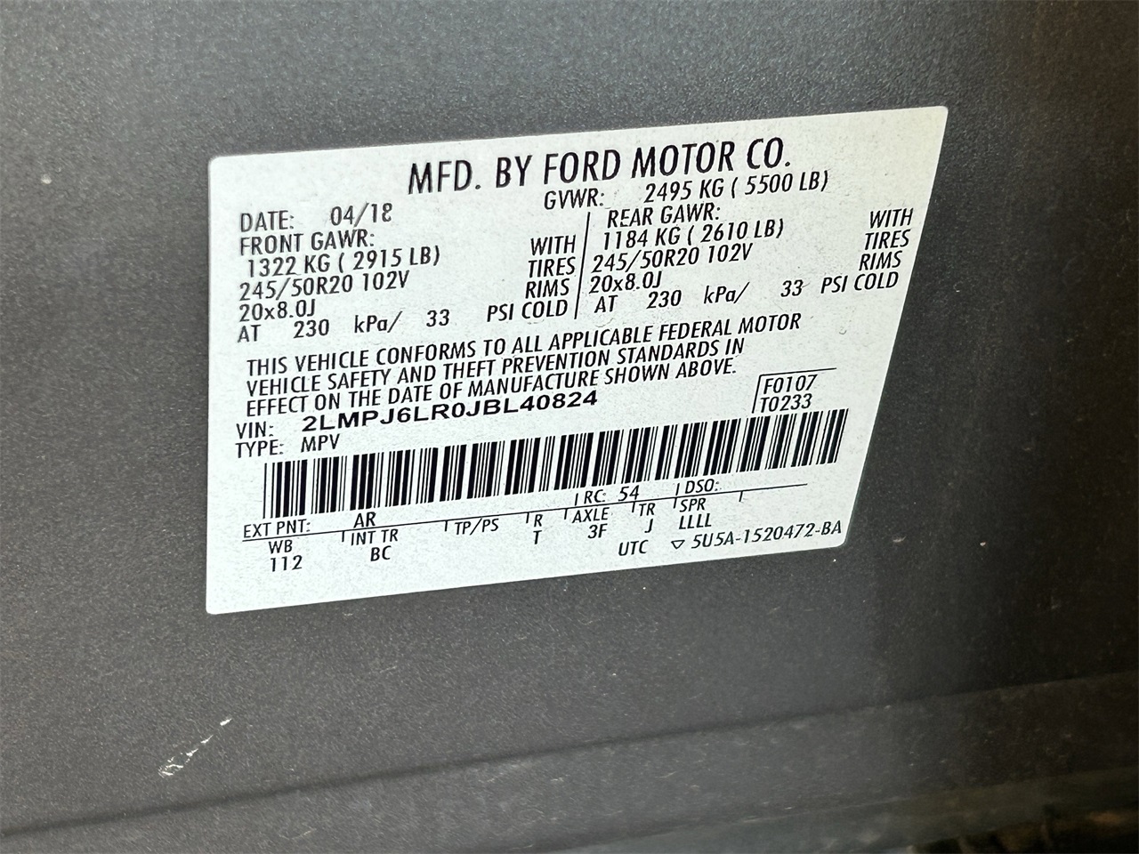 used 2018 Lincoln MKX car, priced at $16,581