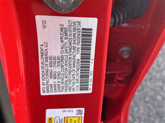 Used 2022 Honda Civic Hatchback