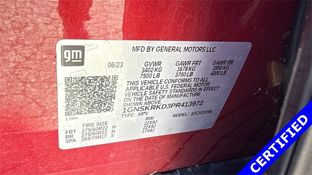 used 2023 Chevrolet Tahoe car, priced at $55,793