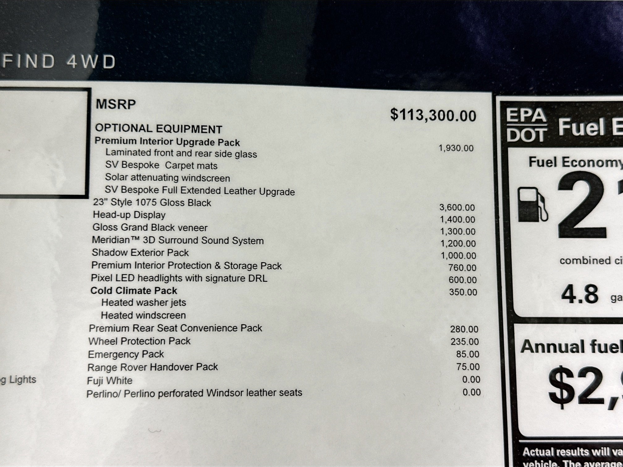 new 2026 Land Rover Range Rover car, priced at $128,265