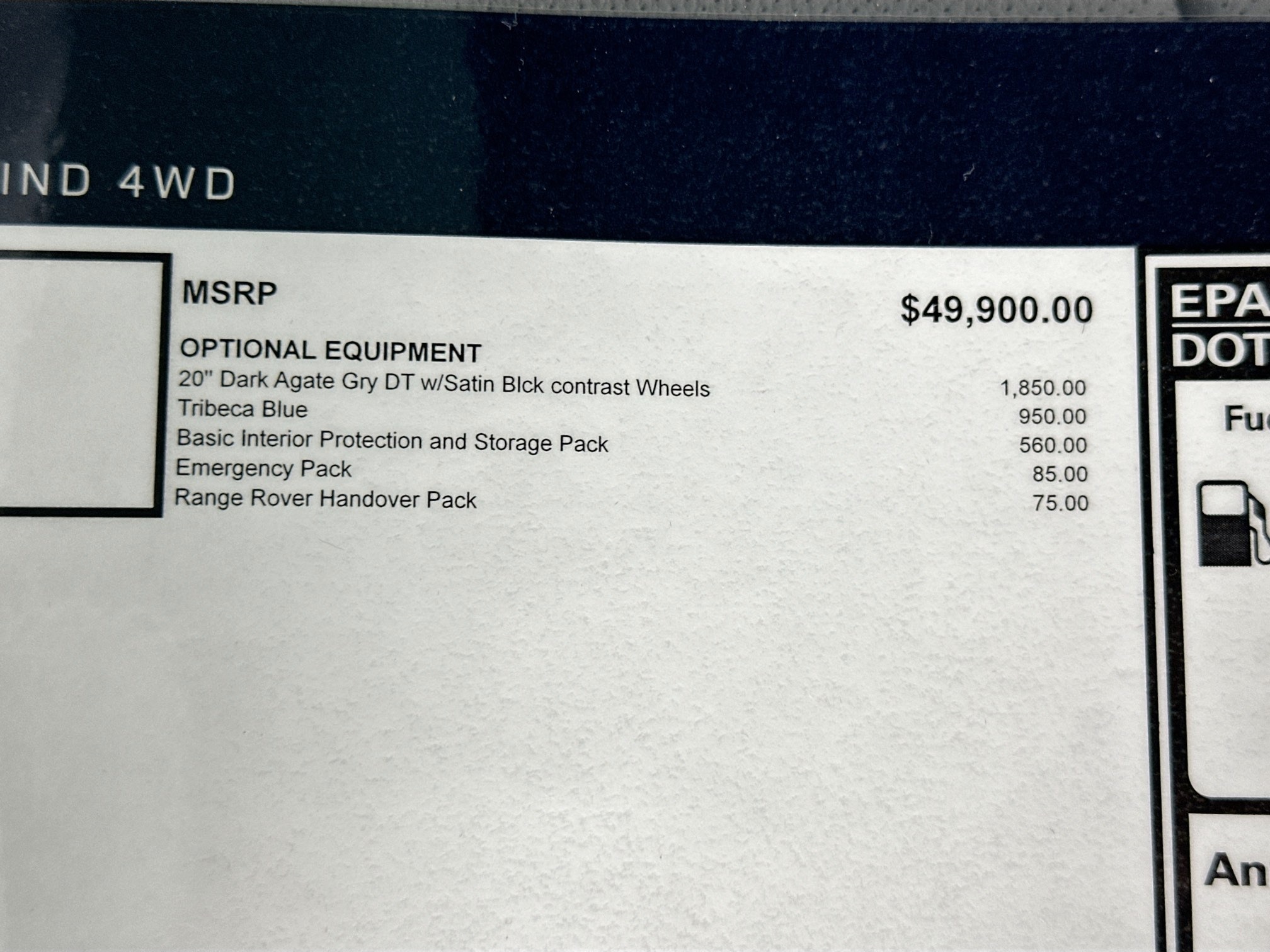 new 2026 Land Rover Range Rover Evoque car, priced at $54,695