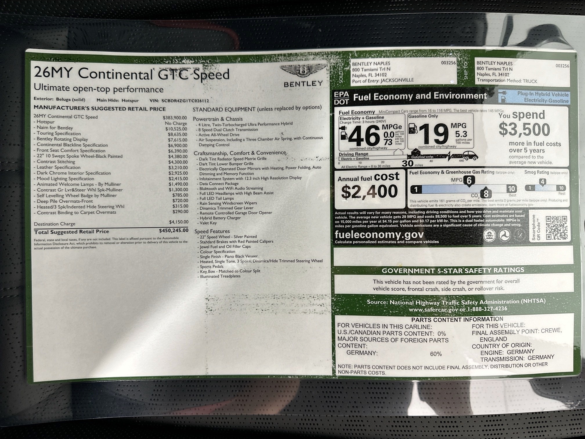 new 2026 Bentley Continental GTC car