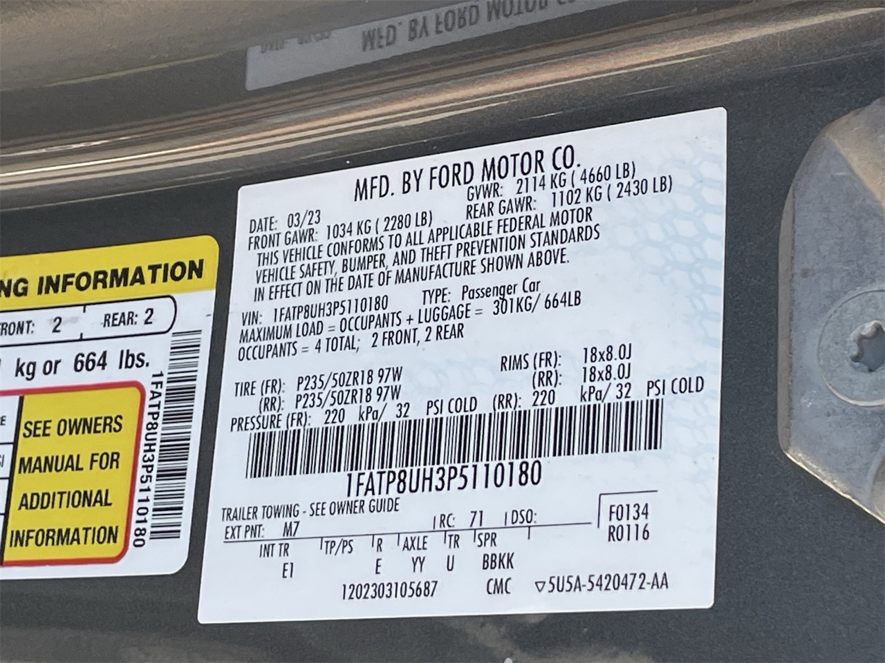 used 2023 Ford Mustang car, priced at $20,510