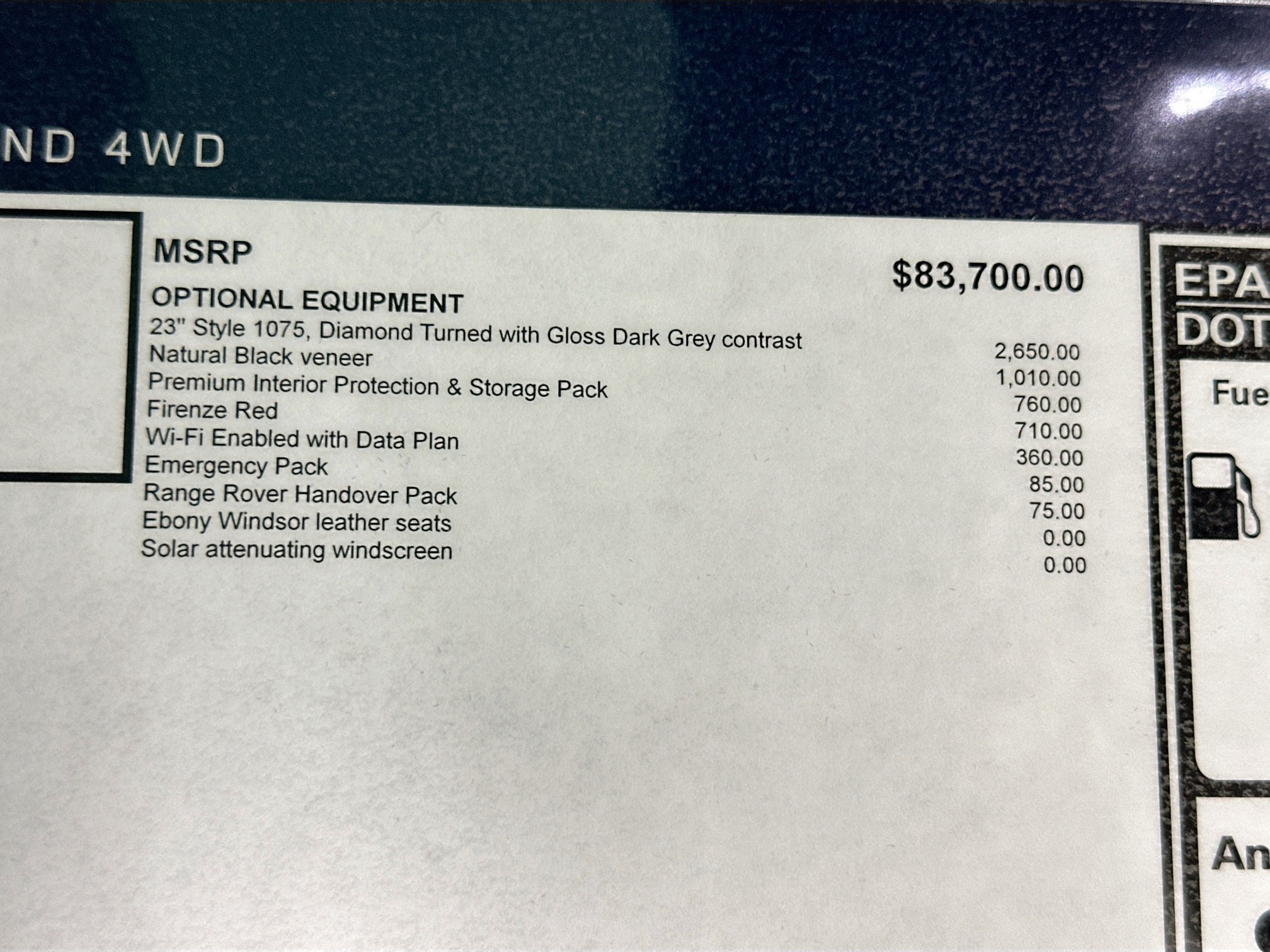 used 2026 Land Rover Range Rover Sport car, priced at $91,200