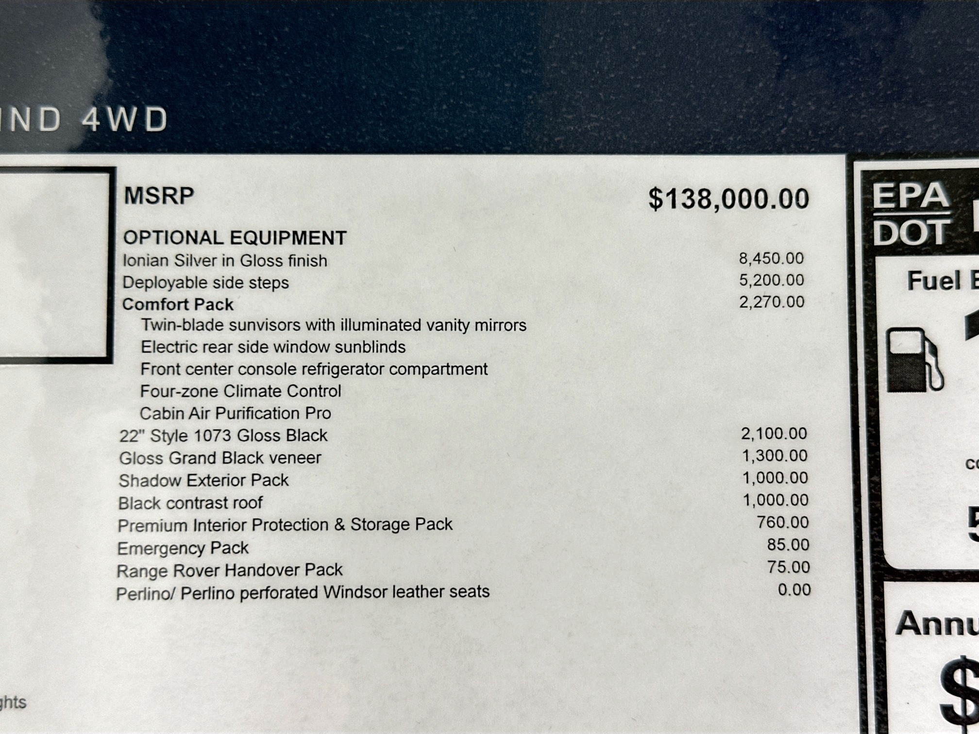 new 2026 Land Rover Range Rover car, priced at $162,390