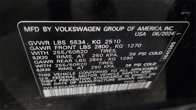 2024 Volkswagen Atlas Cross Sport 2.0T SE w/Technology FWD 2024 Volkswagen Atlas Cross Sport 2.0T SE w/Technology FWD