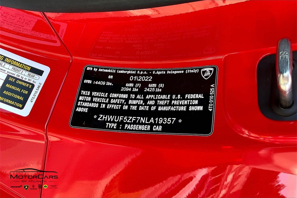 2022 Rosso-Mars Lamborghini Huracan EVO RWD Coupe