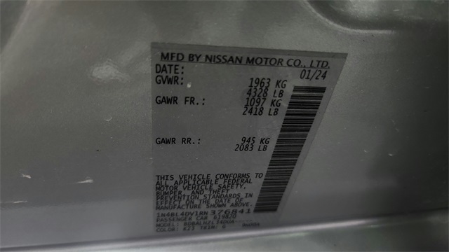 2024 Nissan Altima 2.5 SV FWD 2024 Nissan Altima 2.5 SV FWD