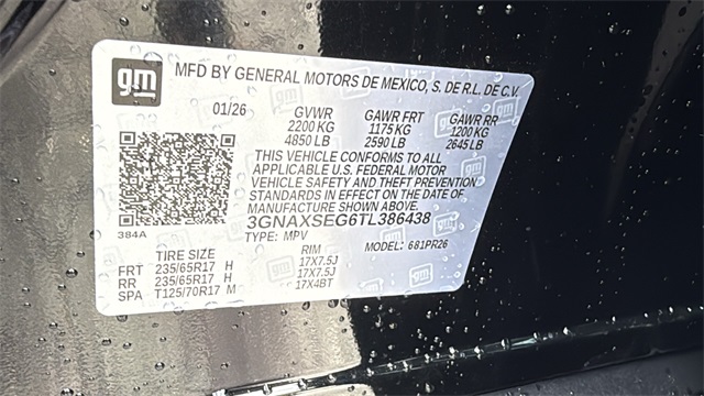 new 2026 Chevrolet Equinox car, priced at $37,095