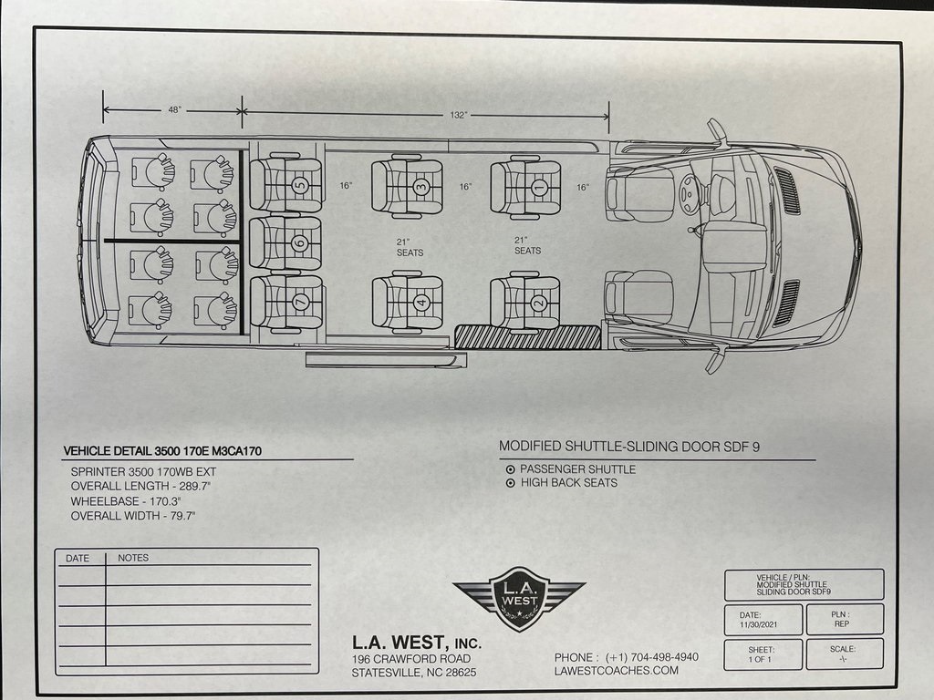 2023 Mercedes-Benz Sprinter 3500XD DRW 4x2 LA West 15 Passenger Stadium Seating for sale #MV0953 - photo 4