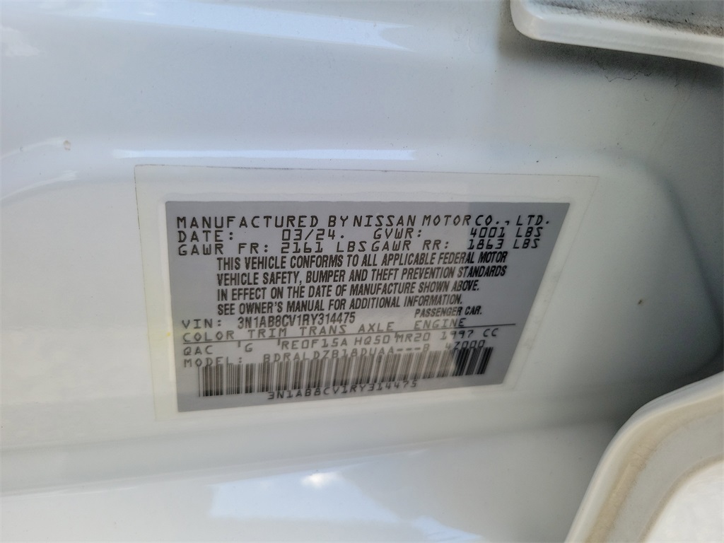 2024 Aspen White Tricoat Nissan Sentra SV FWD Sedan