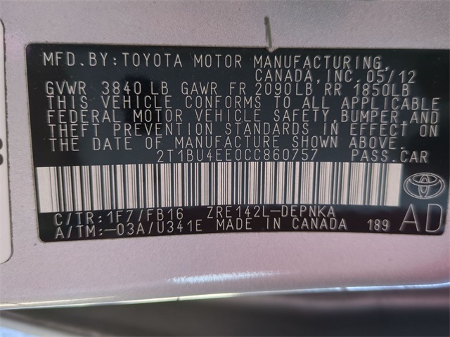 used 2012 Toyota Corolla car, priced at $7,511