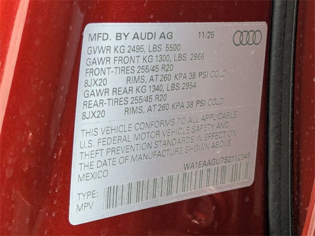 new 2025 Audi Q5 car, priced at $63,490