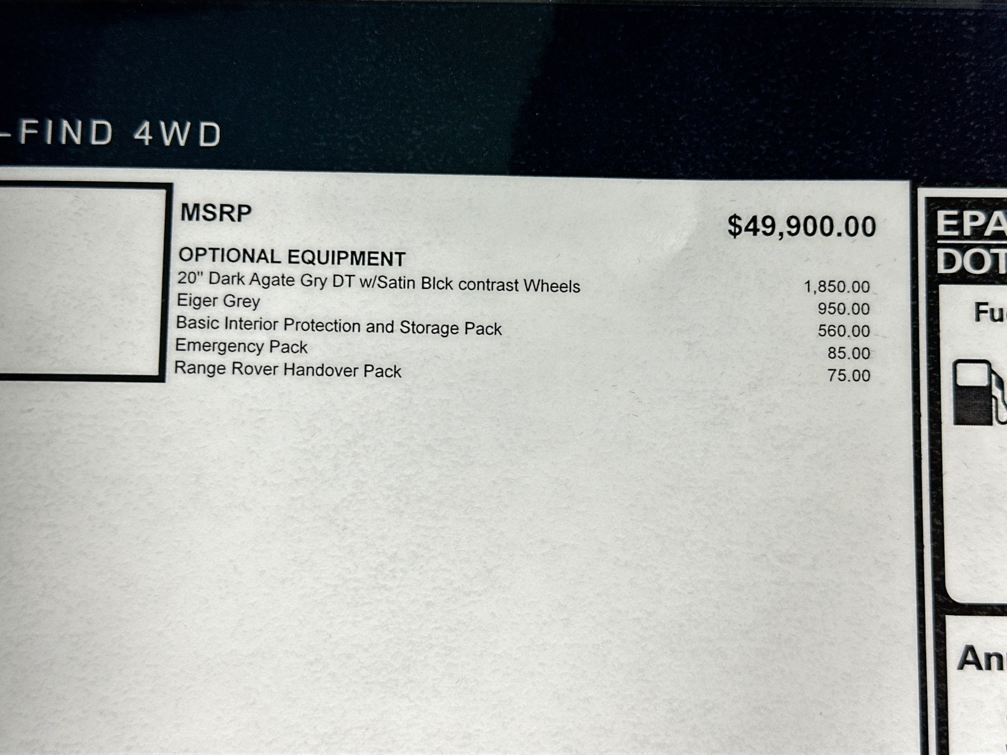 new 2026 Land Rover Range Rover Evoque car, priced at $54,695