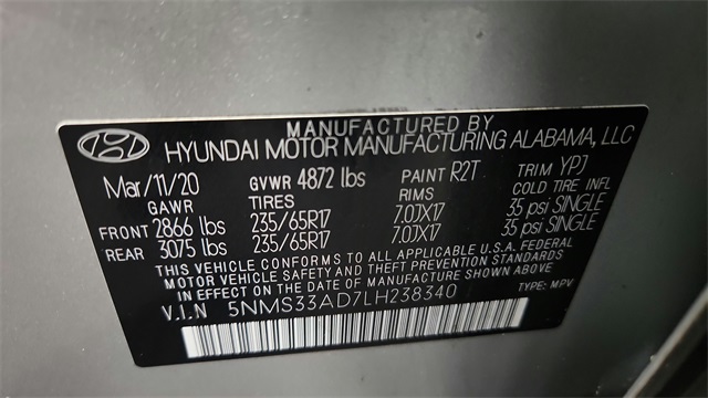 2020 Hyundai Santa Fe SEL FWD 2020 Hyundai Santa Fe SEL FWD