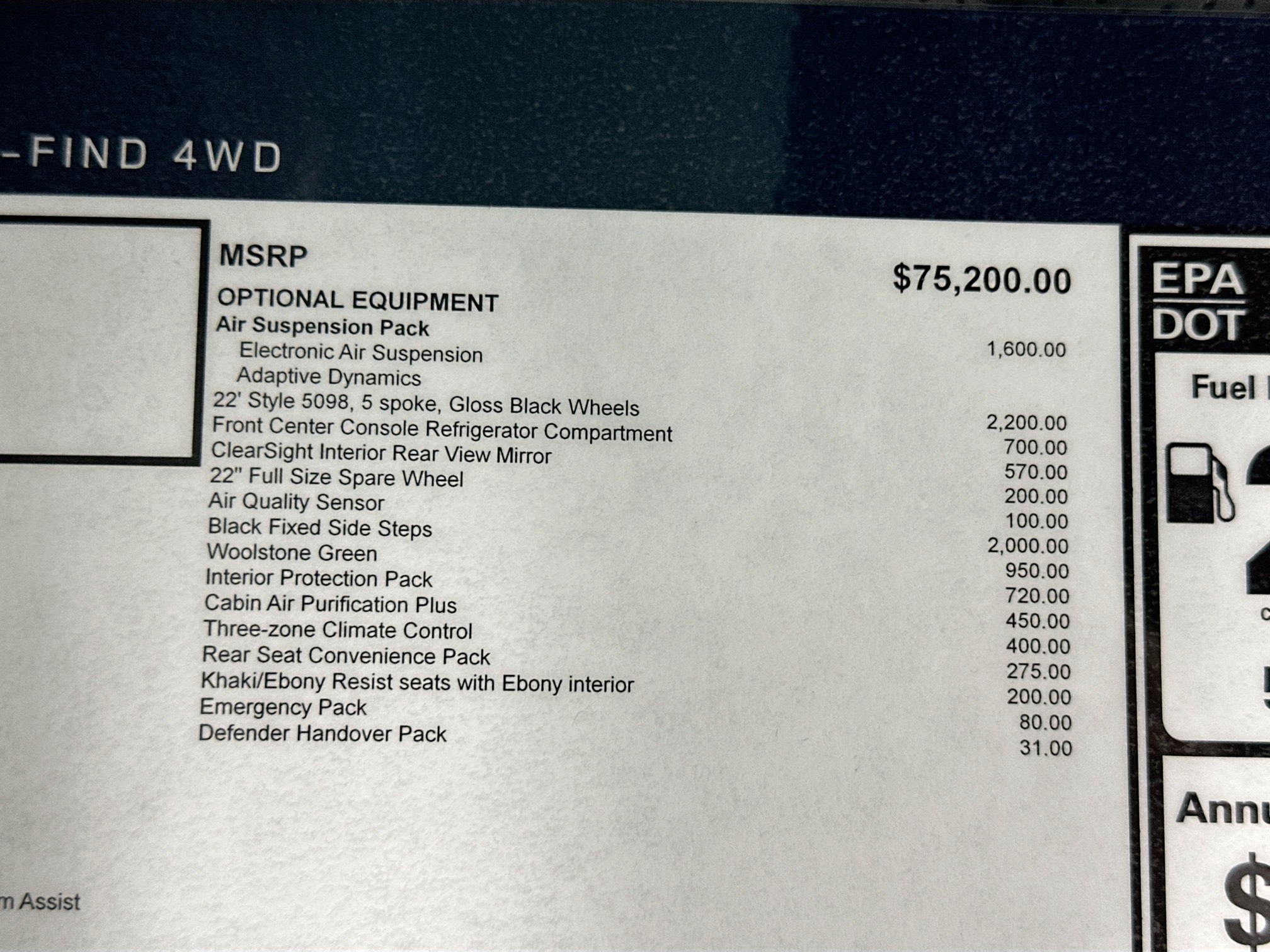 new 2026 Land Rover Defender 110 car, priced at $87,526