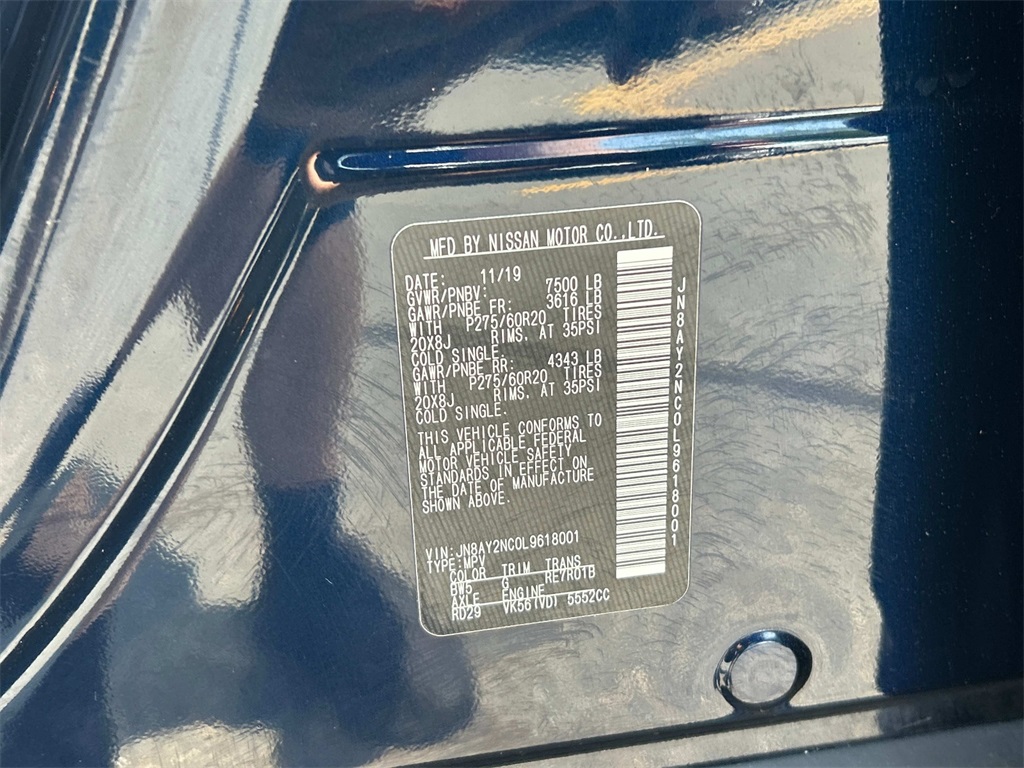 2020 Hermosa Blue Pearl Nissan Armada SL 4X4 SUV