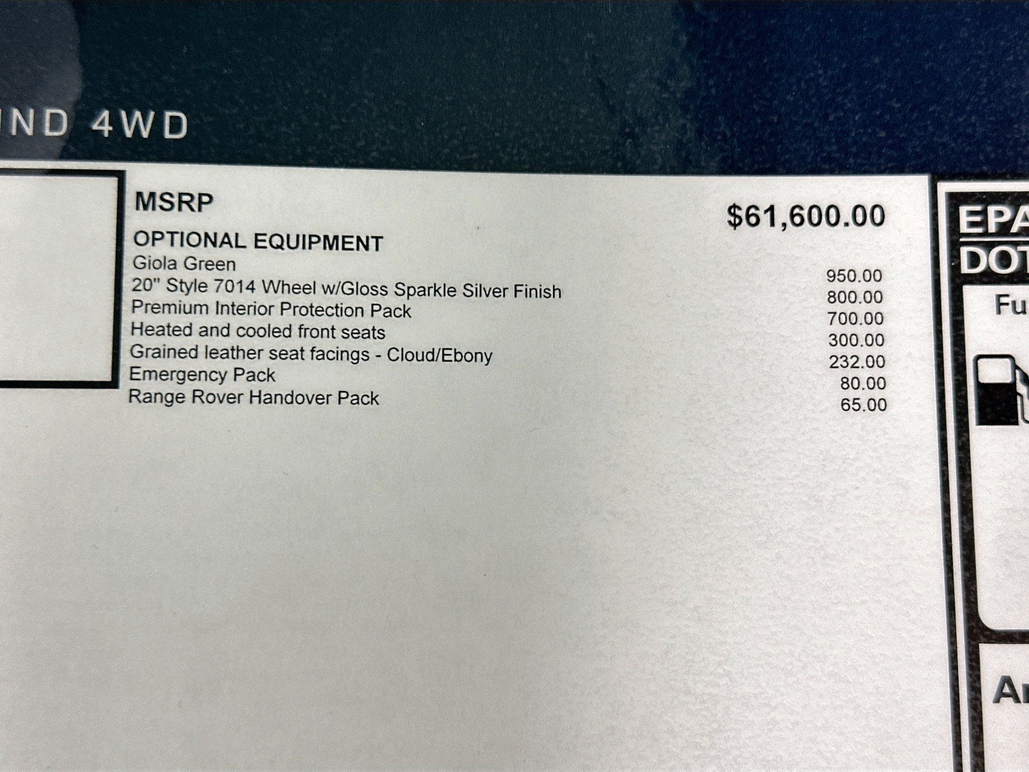 new 2026 Land Rover Range Rover Velar car, priced at $66,102