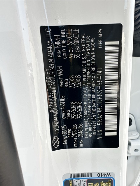 2025 White Pearl Hyundai Tucson SEL AWD SUV