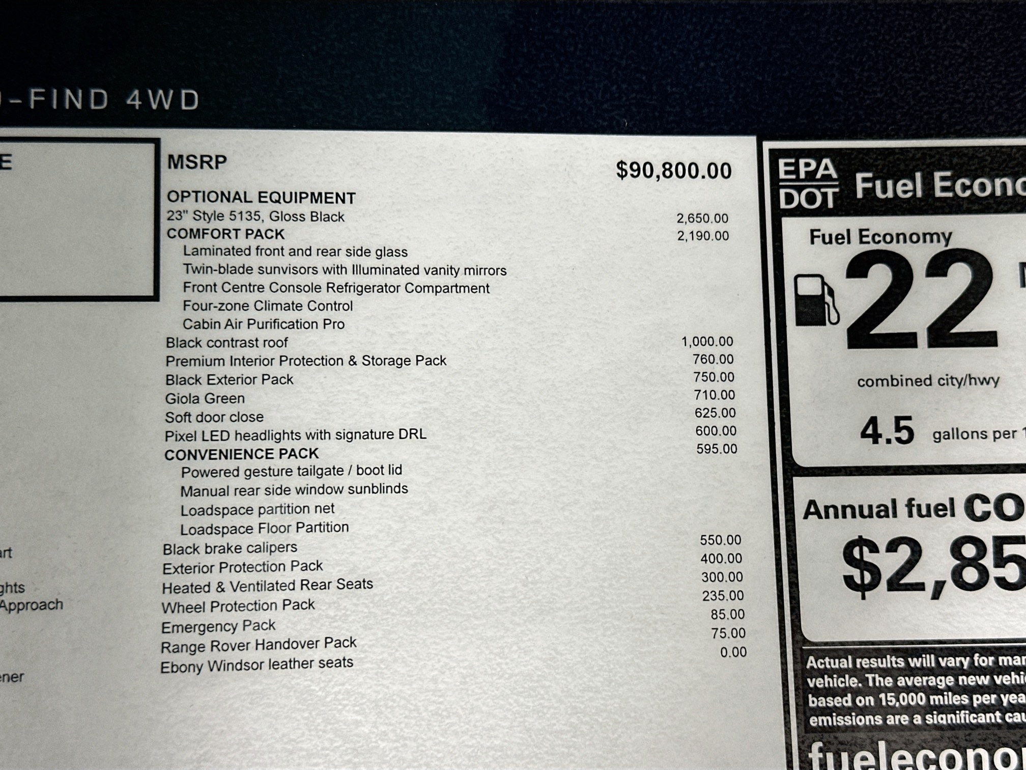 new 2026 Land Rover Range Rover Sport car, priced at $104,175