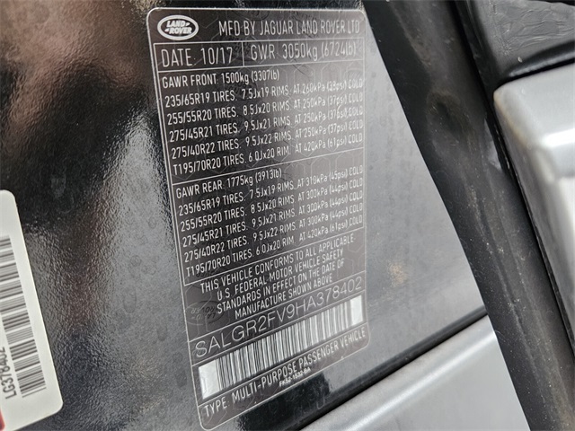 2017 Land Rover Range Rover 3.0L V6 Supercharged