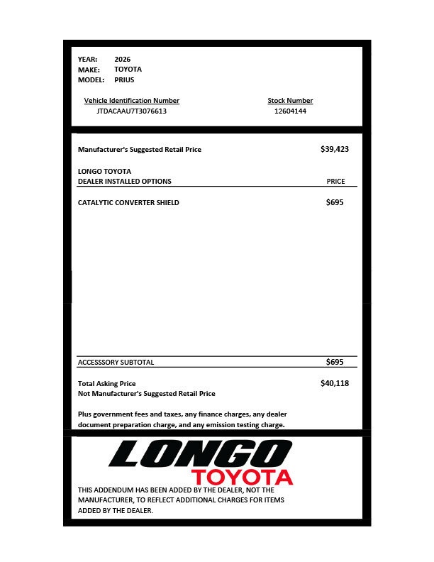 new 2026 Toyota Prius car