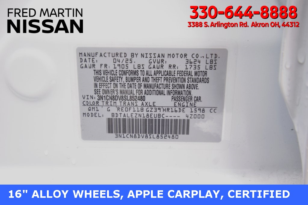 used 2025 Nissan Versa car, priced at $18,240