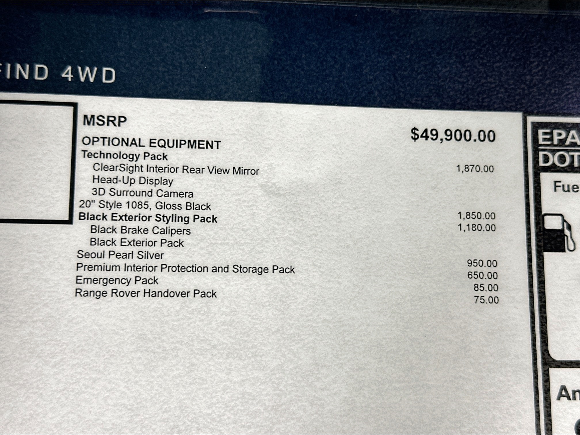 used 2026 Land Rover Range Rover Evoque car, priced at $57,835