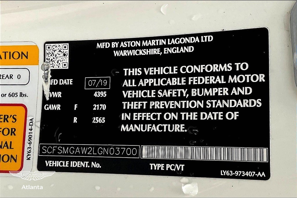 2020 Aston Martin Vantage RWD Coupe