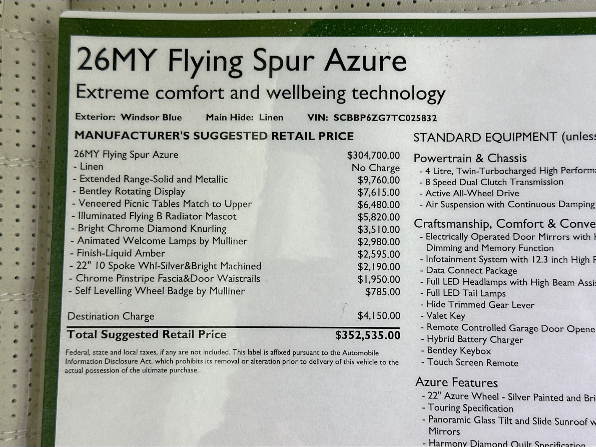 new 2026 Bentley Flying Spur car