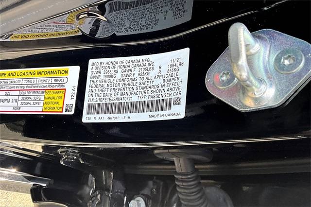 2022 Black Honda Civic Si Si FWD Sedan