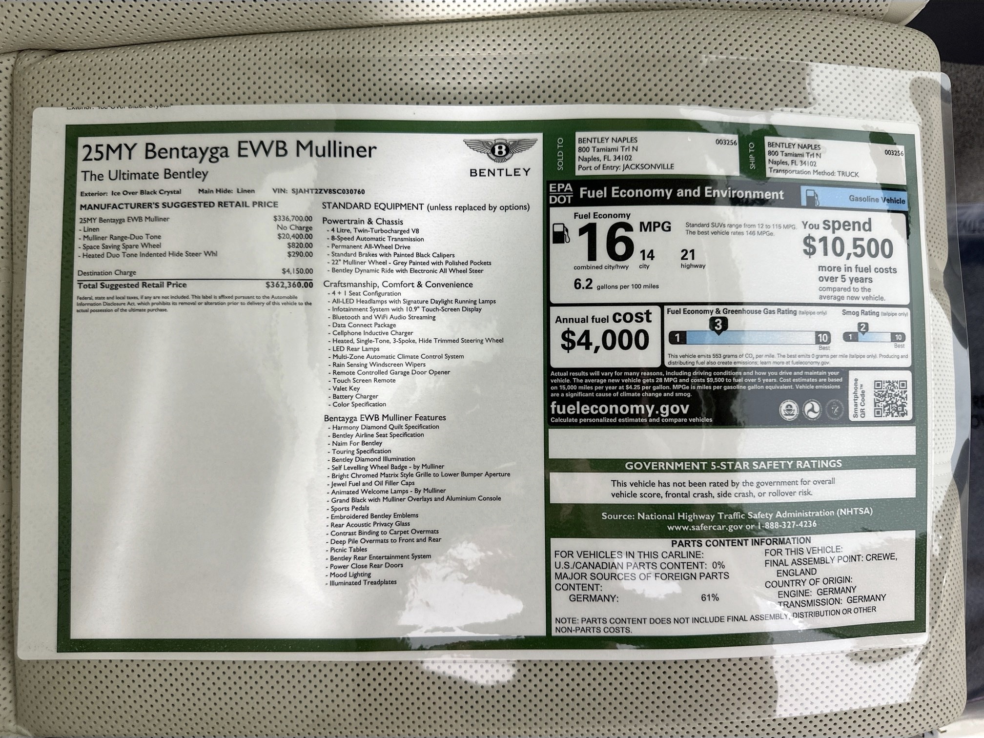 new 2025 Bentley Bentayga EWB car