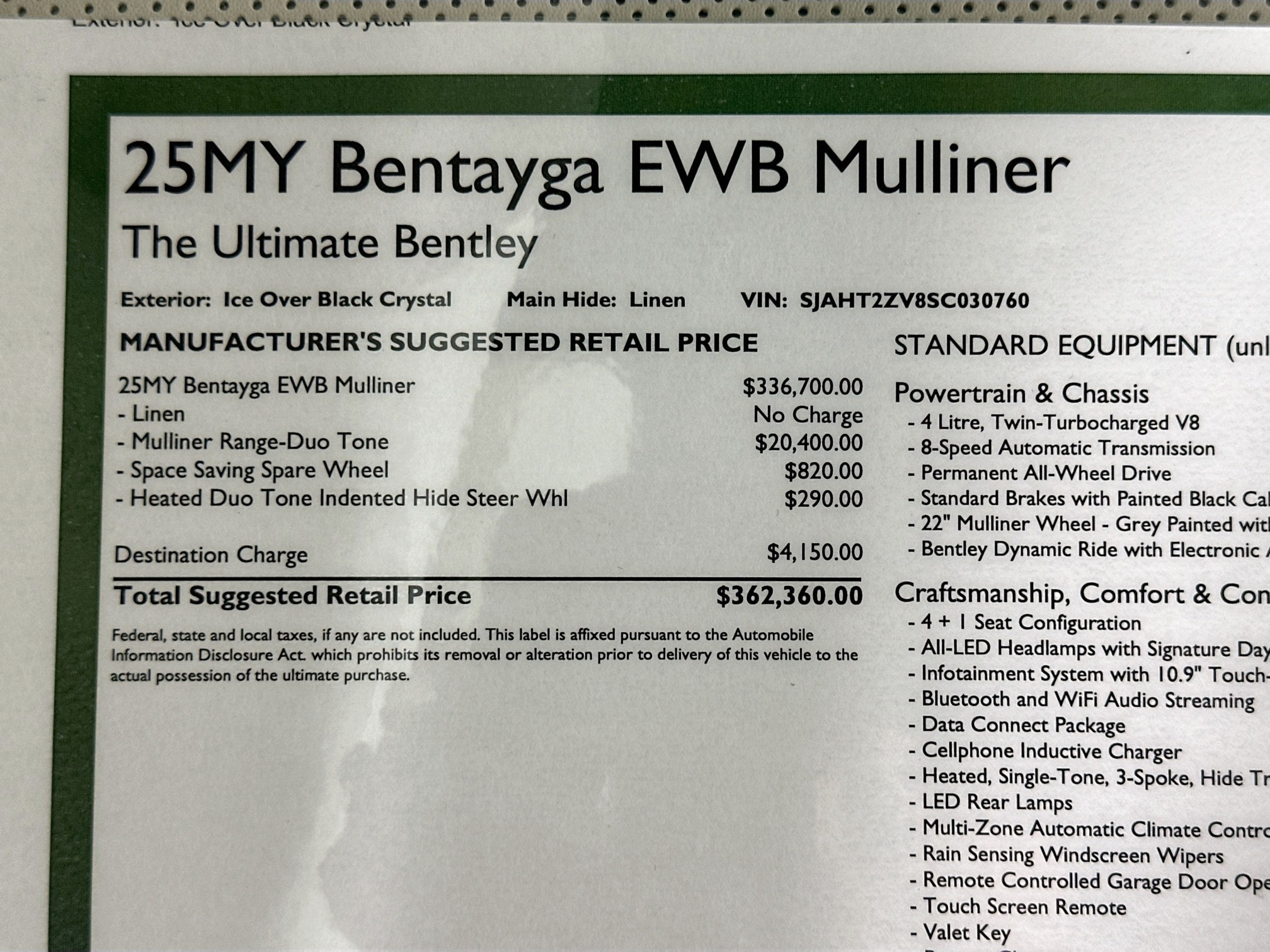 new 2025 Bentley Bentayga EWB car