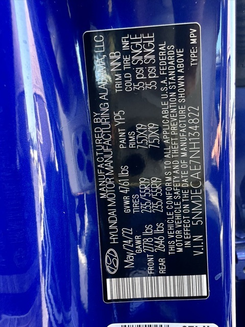 2022 Intense Blue Hyundai Tucson Limited AWD SUV