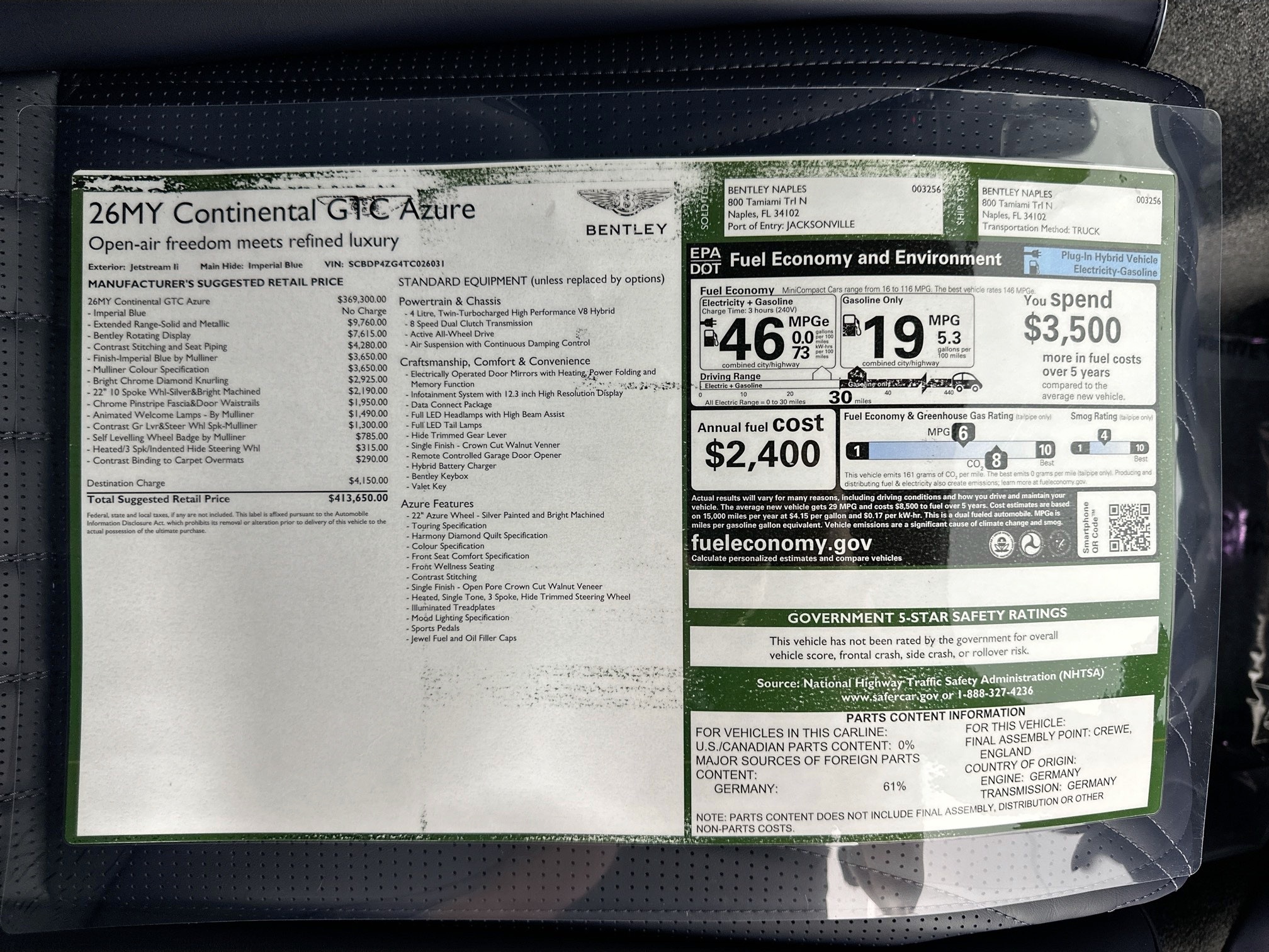 new 2026 Bentley Continental GTC car