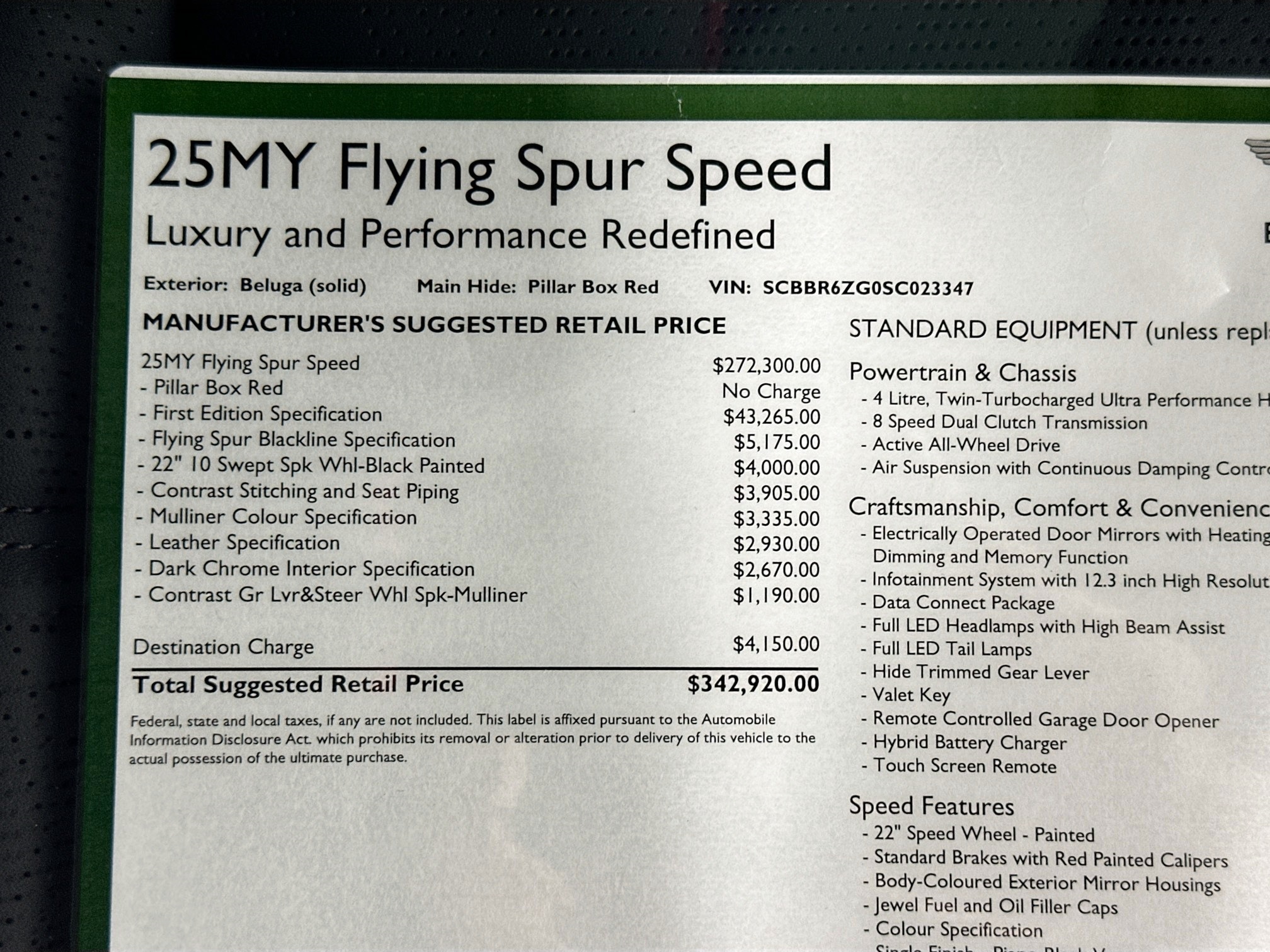 new 2025 Bentley Flying Spur car