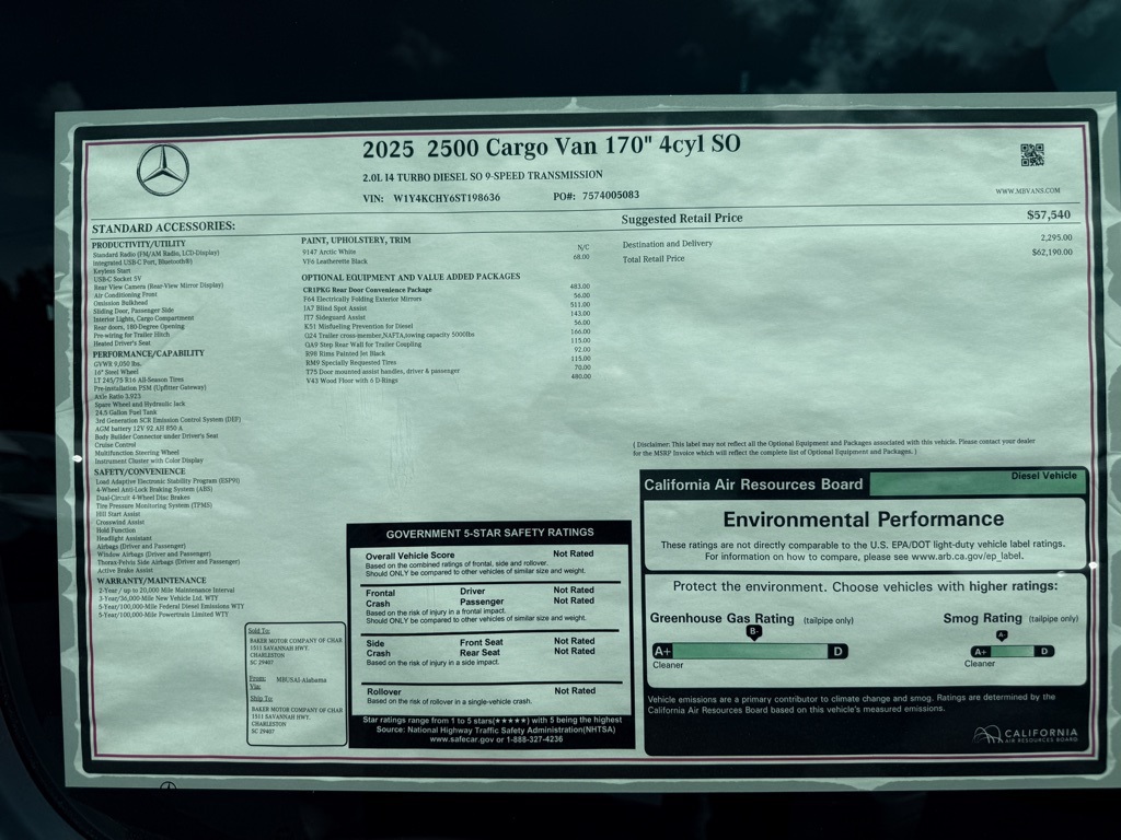 New 2025 Mercedes-Benz Sprinter 2500 High Roof RWD Empty Cargo Van for sale #MV1545 - photo 15