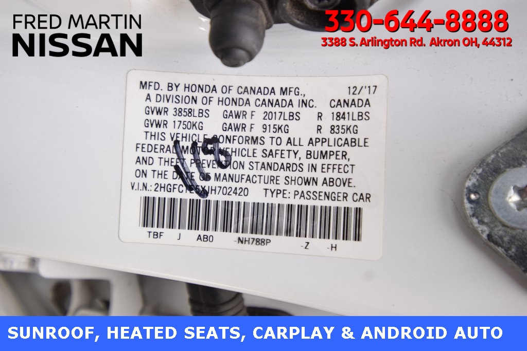 used 2018 Honda Civic car, priced at $20,998