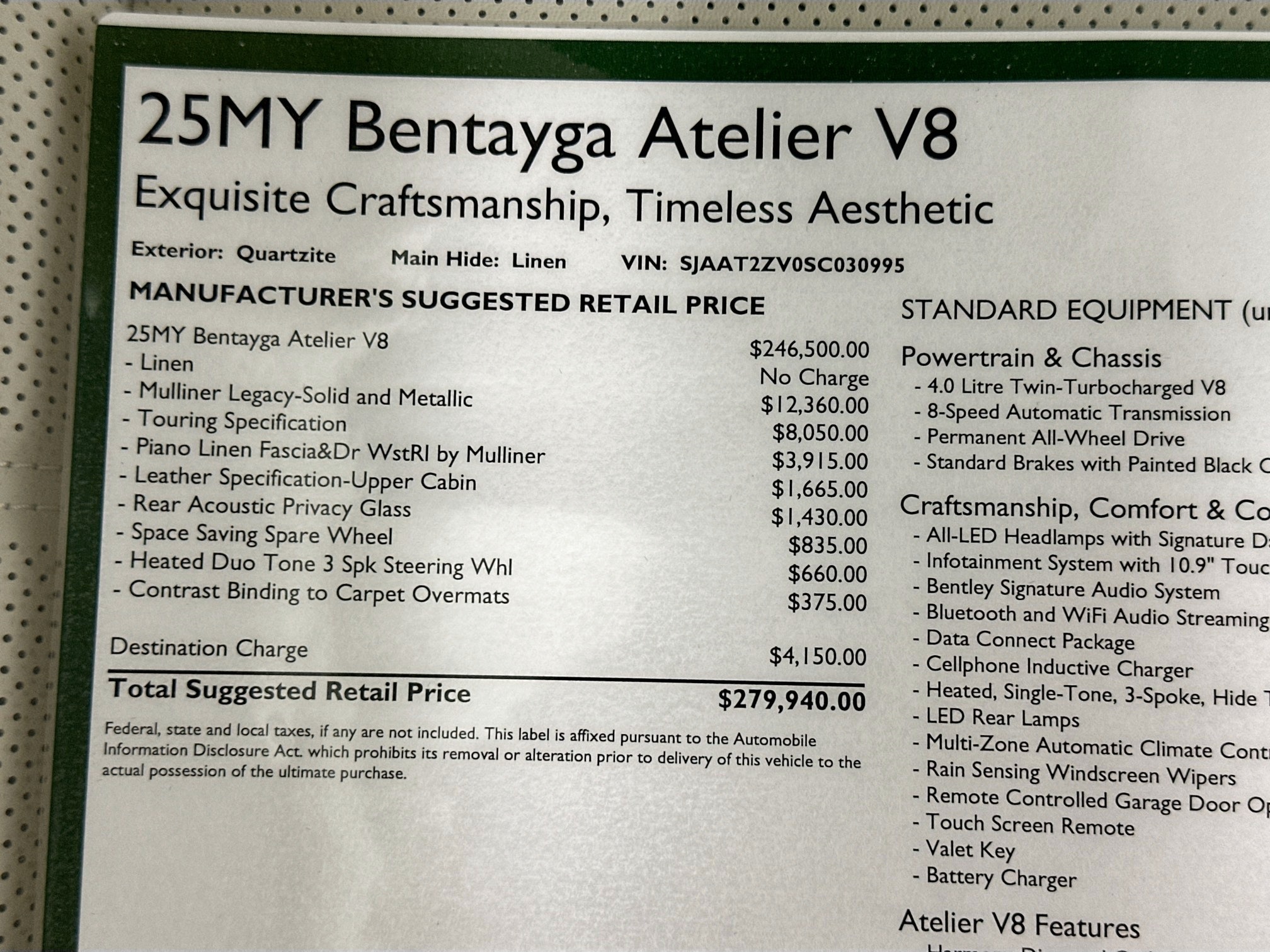 new 2025 Bentley Bentayga car