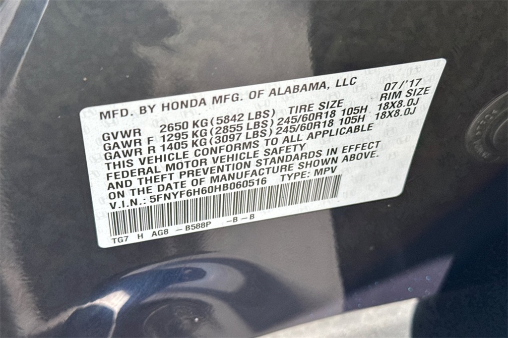 used 2017 Honda Pilot car, priced at $19,916