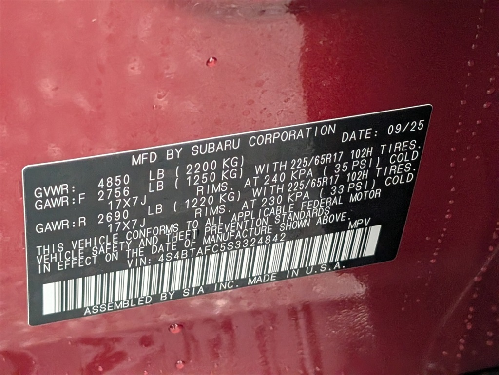 new 2025 Subaru Outback car, priced at $35,510