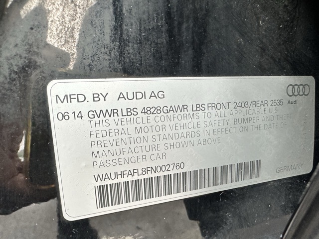 2015 Brilliant Black Audi A4 2.0T Premium Plus AWD Sedan