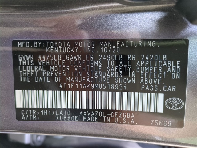 used 2021 Toyota Camry car, priced at $25,491