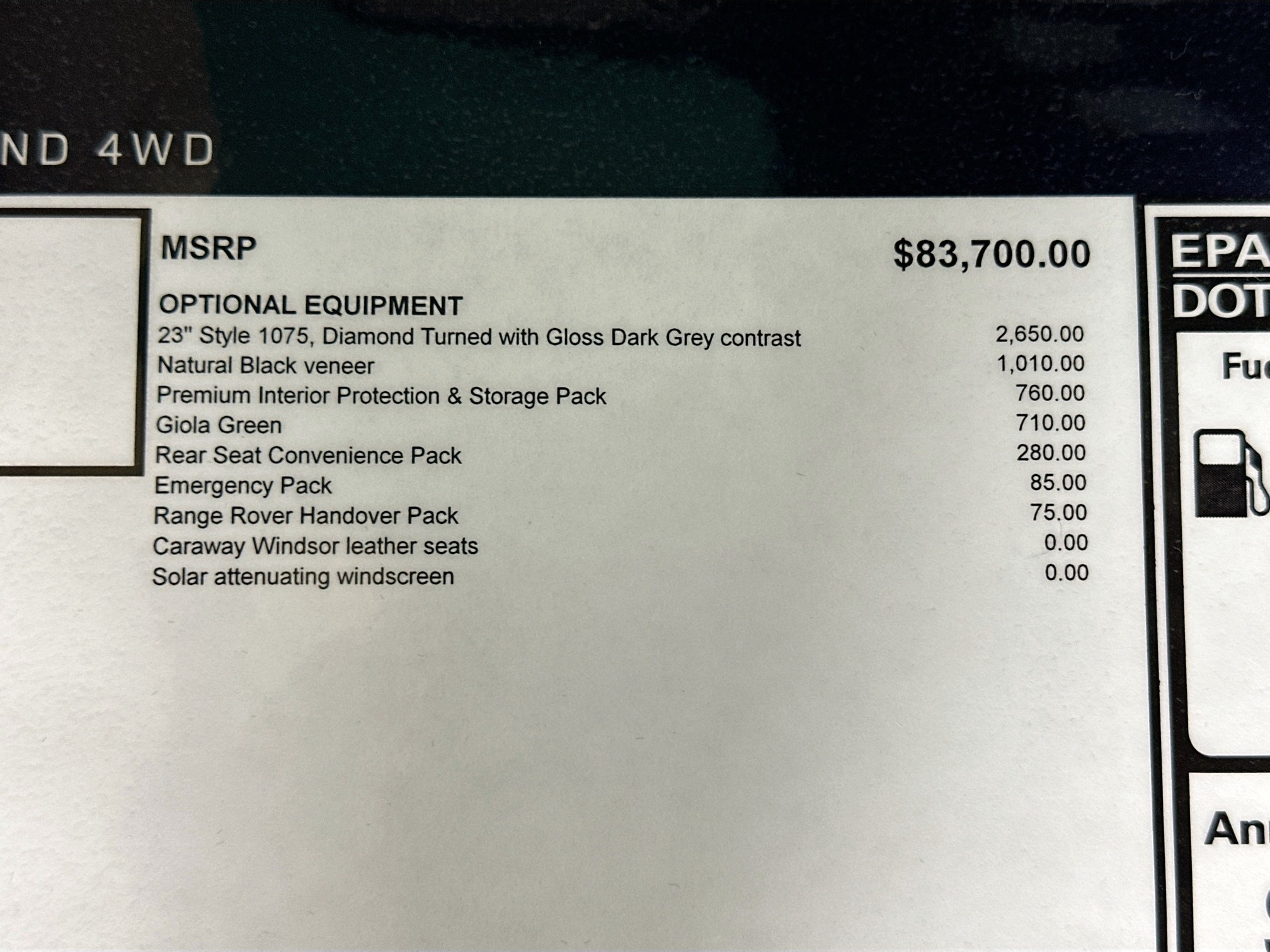 new 2026 Land Rover Range Rover Sport car, priced at $91,120