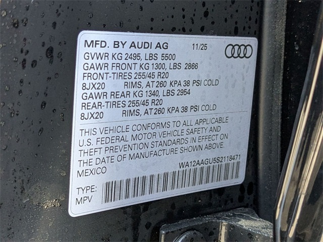 new 2025 Audi Q5 car, priced at $58,280