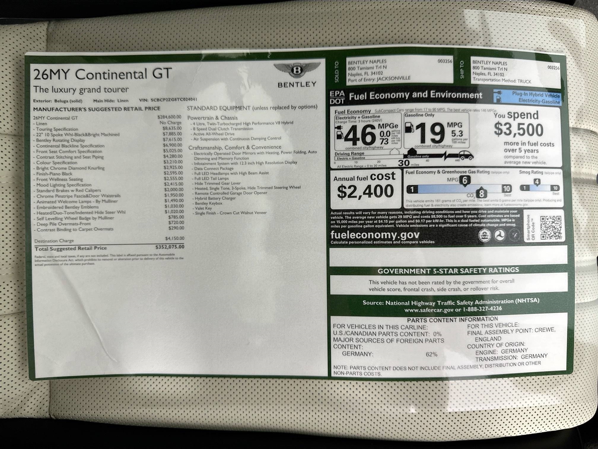 new 2026 Bentley Continental GT car