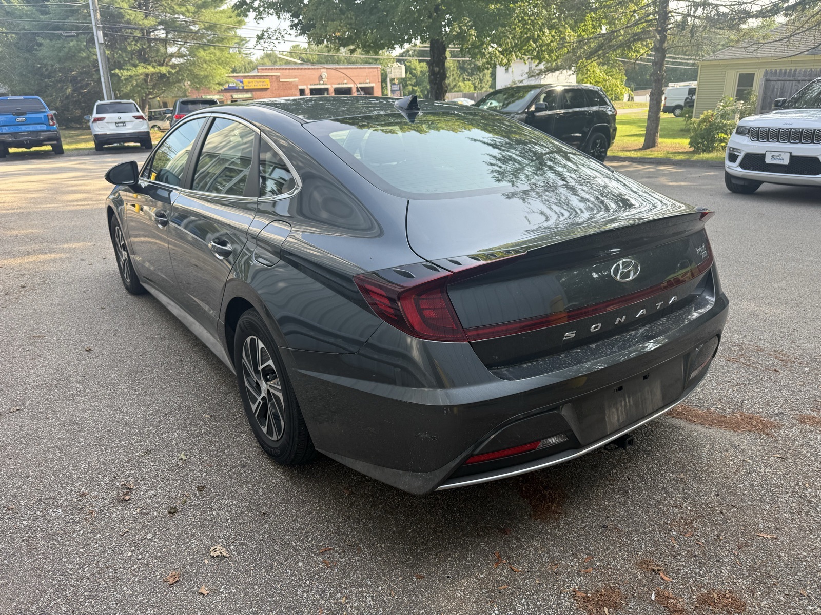 2023 Portofino Gray Hyundai Sonata Hybrid Blue FWD Sedan