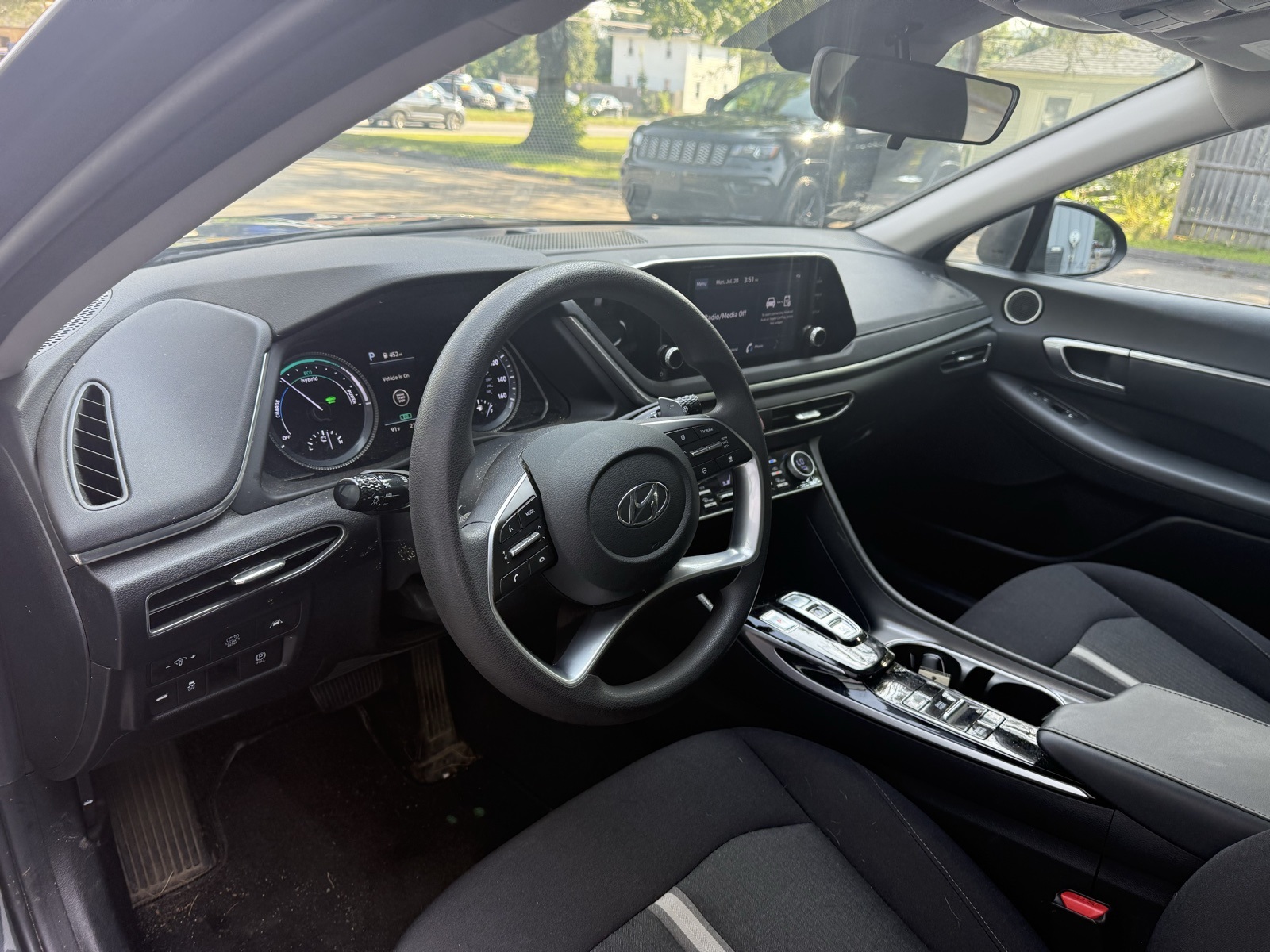 2023 Portofino Gray Hyundai Sonata Hybrid Blue FWD Sedan